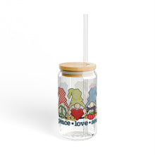 Peace, Love, Sew Gnomes Sipper Glass, 16oz