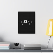 Sewing Machine Heart Beat - Black - Canvas Gallery Wraps