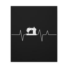 Sewing Machine Heart Beat - Black - Canvas Gallery Wraps