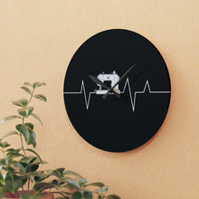 Sewing Machine Heart Beat Acrylic Wall Clock - Black