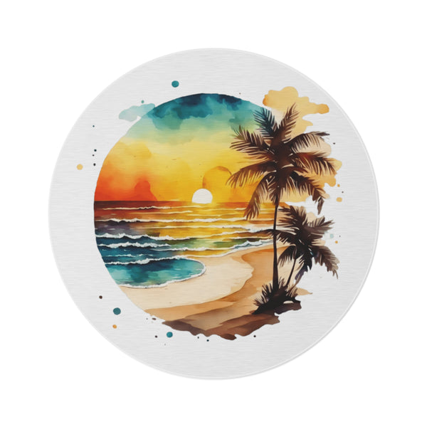 Sunset Beach Round Rug