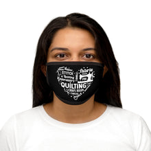 Quilting Word Cloud Fabric Face Mask - Black