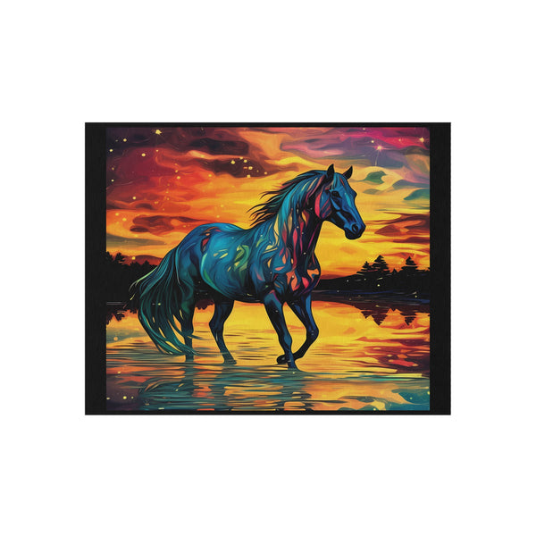 Colorful Modern Horse Outdoor Rug