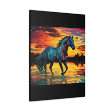 Colorful Modern Horse - Canvas Gallery Wraps - Black