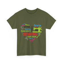 Colorful Sewing Word Cloud Unisex Heavy Cotton Tee