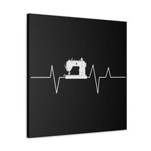 Sewing Machine Heart Beat - Black - Canvas Gallery Wraps