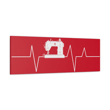 Sewing Machine Heart Beat - Red - Canvas Gallery Wraps