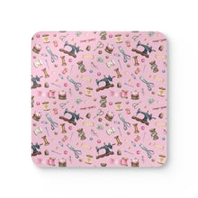 Sewing Elements Pink Corkwood Coaster Set