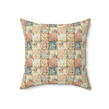 Vintage Patchwork Pattern 1 Spun Polyester Square Pillow