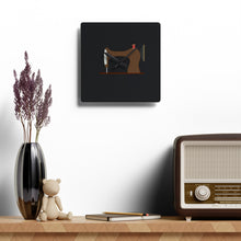 Vintage Sewing Machine Acrylic Wall Clock - Black
