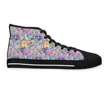 Packed Watercolor Buttons Women's High Top Sneakers