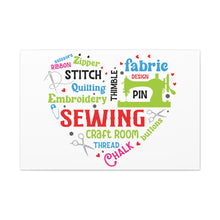 Colorful Sewing Word Cloud - Canvas Gallery Wraps