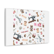 Sewing Elements White - Canvas Gallery Wraps