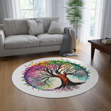 Colorful Tree of Life Round Rug