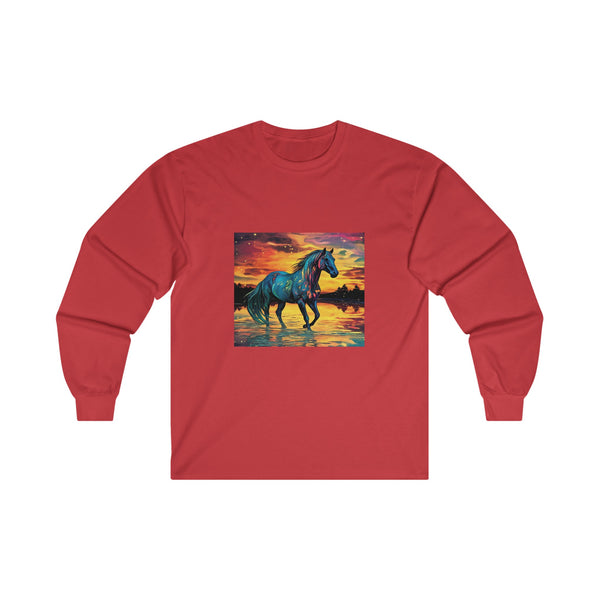 Colorful Modern Horse Unisex Ultra Cotton Long Sleeve Tee