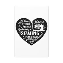 Black Sewing Word Cloud - Canvas Gallery Wraps