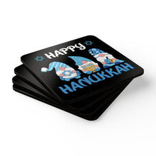 Happy Hanukkah Gnomes Corkwood Coaster Set