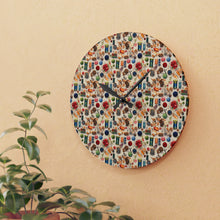 Watercolor Sewing Supplies 7 Acrylic Wall Clock