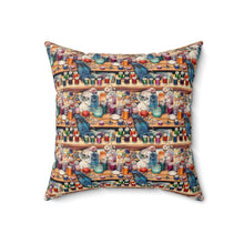 Watercolor Sewing Supplies 3 Spun Polyester Square Pillow