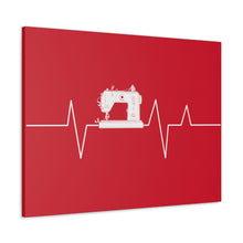 Sewing Machine Heart Beat - Red - Canvas Gallery Wraps