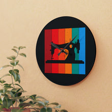 Retro Sewing Machine Acrylic Wall Clock - Black