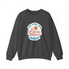 Just A Girl Crochet Unisex Heavy Blend™ Crewneck Sweatshirt