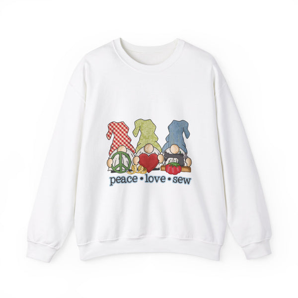 Peace, Love, Sew Gnomes Unisex Heavy Blend™ Crewneck Sweatshirt