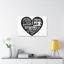 Black Sewing Word Cloud - Canvas Gallery Wraps