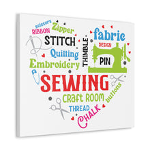 Colorful Sewing Word Cloud - Canvas Gallery Wraps