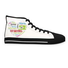 Colorful Sewing Word Cloud Women's High Top Sneakers