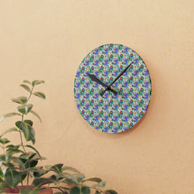 Floral Collage Pattern 1 Acrylic Wall Clock