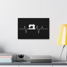 Sewing Machine Heart Beat - Black - Canvas Gallery Wraps