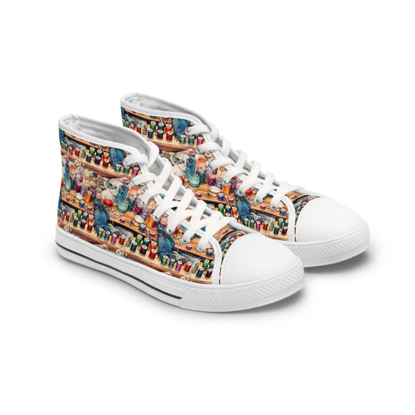 Watercolor Sewing Supplies 3 Women's High Top Sneakers