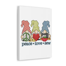 Peace, Love, Sew Gnomes - Canvas Gallery Wraps - White