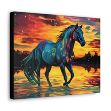 Colorful Modern Horse - Canvas Gallery Wraps - Black