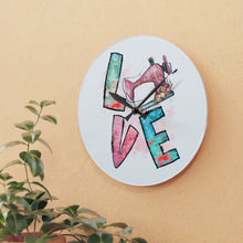 Sewing Love Acrylic Wall Clock - White