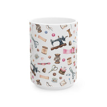 Sewing Elements White Ceramic Mug, (11oz, 15oz)