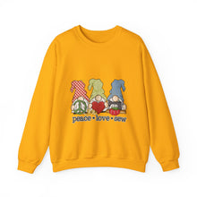 Peace, Love, Sew Gnomes Unisex Heavy Blend™ Crewneck Sweatshirt