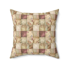 Vintage Patchwork Pattern 2 Spun Polyester Square Pillow