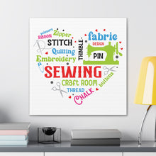 Colorful Sewing Word Cloud - Canvas Gallery Wraps