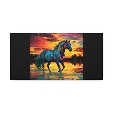 Colorful Modern Horse - Canvas Gallery Wraps - Black