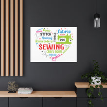 Colorful Sewing Word Cloud - Canvas Gallery Wraps