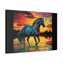 Colorful Modern Horse - Canvas Gallery Wraps - Black