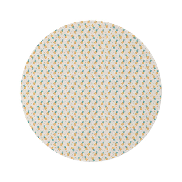 Summer Cute Pineapples Round Rug