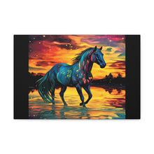 Colorful Modern Horse - Canvas Gallery Wraps - Black