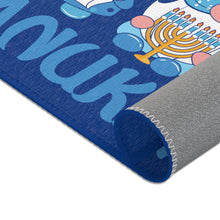 Happy Hanukkah Gnomes Area Rugs - Blue