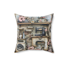 Sew Sweet Sewing Scene 2 Spun Polyester Square Pillow