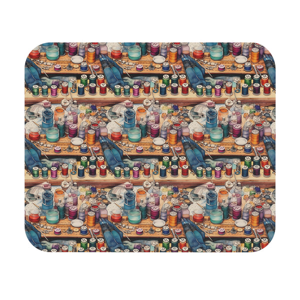 Watercolor Sewing Supplies 3 Mouse Pad (Rectangle)