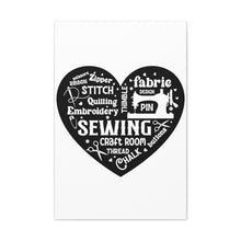 Black Sewing Word Cloud - Canvas Gallery Wraps