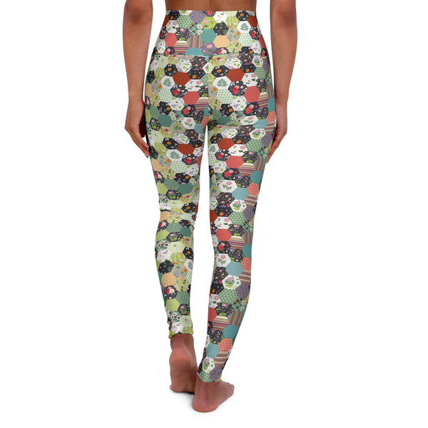 Quilt Pattern 1 High Waisted Yoga Leggings